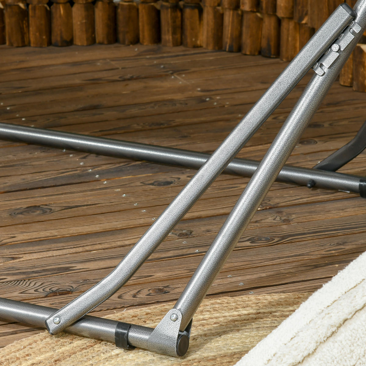 HÄNGEMATTE DE-13577 2-in-1 mit Wäscheständerfunktion Mehrfarbig - Grau, Metall (100/94/270cm) - ComfortXL
