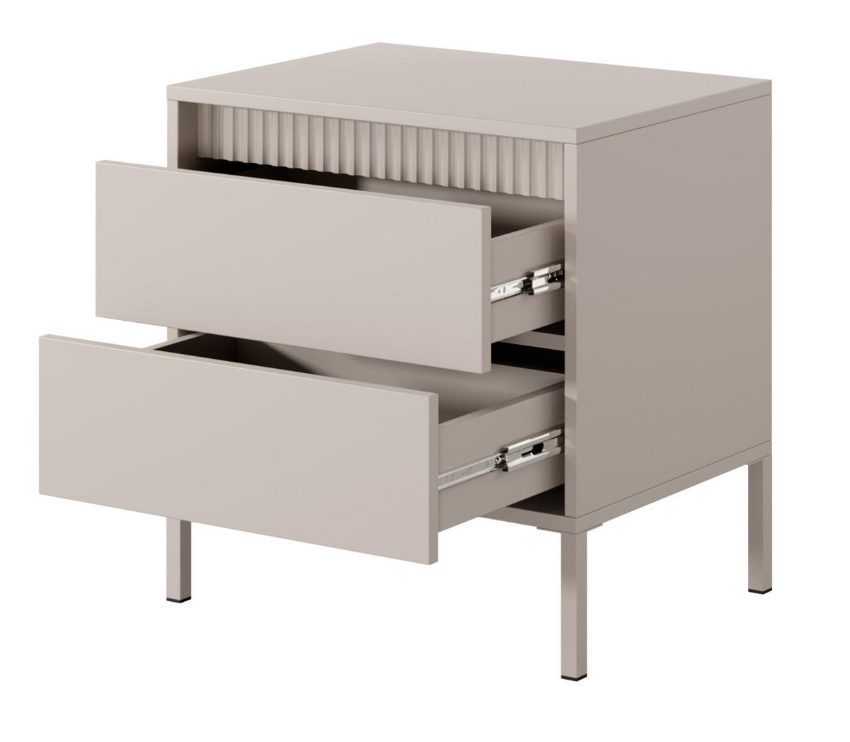 NACHTTISCH 55 cm mit Schubladen Santori, Beige - Beige, Holz (54/56/40cm) - Emporius
