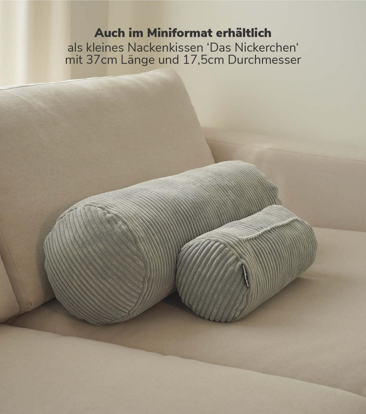 XXL-NACKENROLLE Das Nickerchen - Beige, Textil (25/70cm) - Mokebo