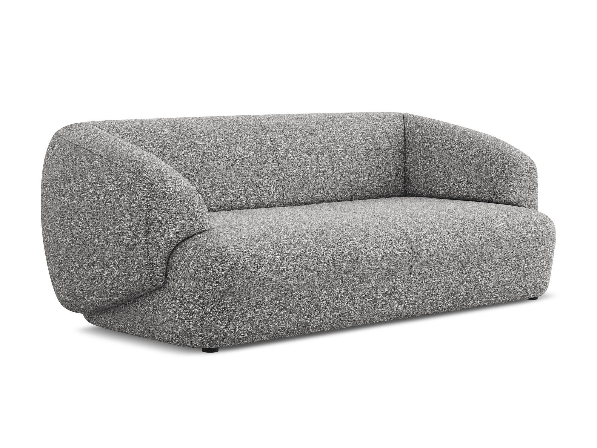 3-SITZER SOFA Strukturstoff Stoff Grau - Hellgrau/Schwarz, Kunststoff/Textil (212/81/98cm) - Makamii