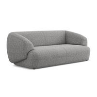3-SITZER SOFA Strukturstoff Stoff Grau - Hellgrau/Schwarz, Kunststoff/Textil (212/81/98cm) - Makamii