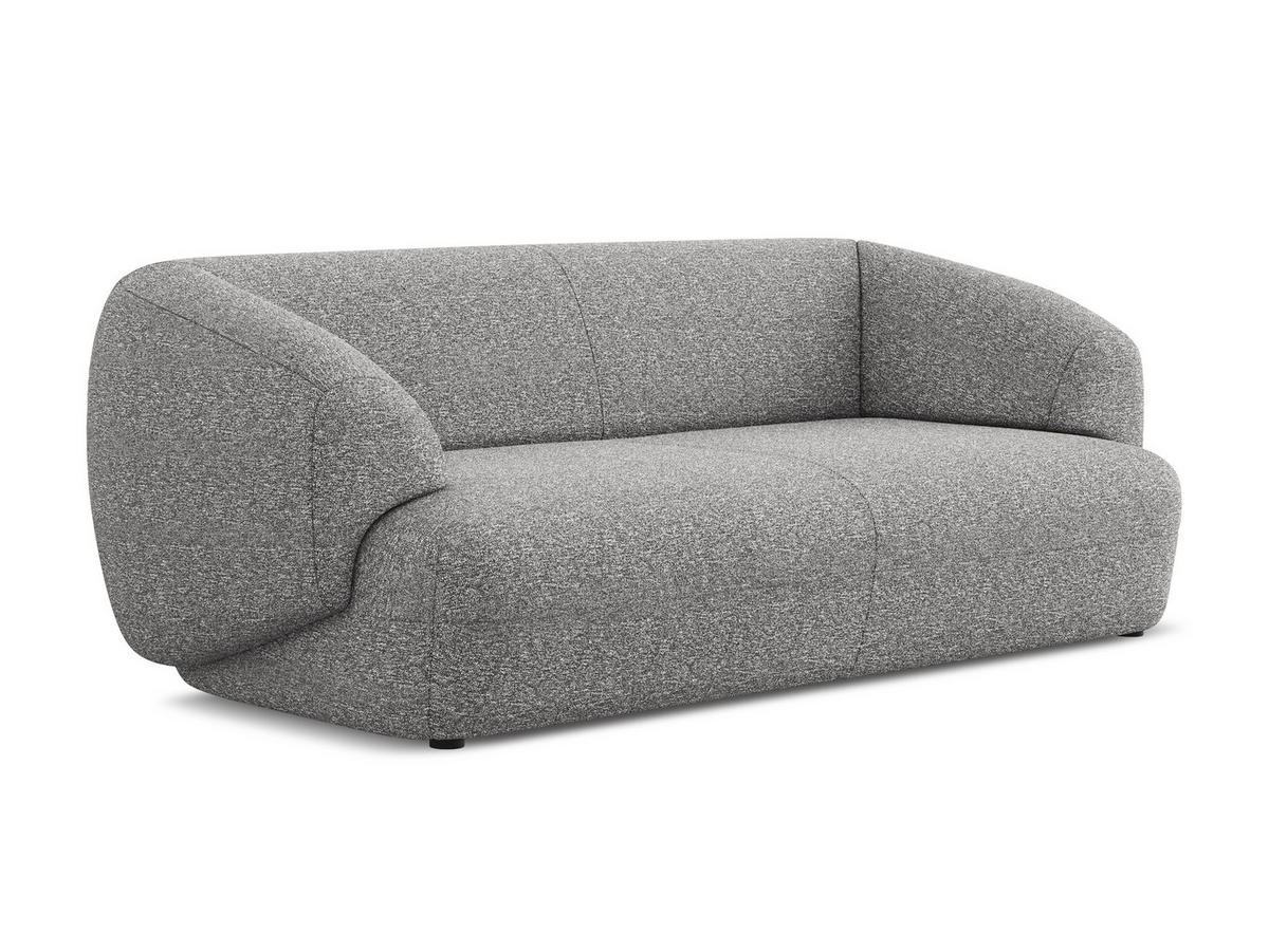 3-SITZER SOFA Strukturstoff Stoff Grau - Hellgrau/Schwarz, Kunststoff/Textil (212/81/98cm) - Makamii