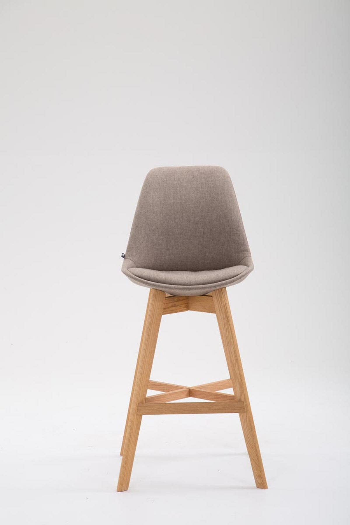 BARHOCKER Canada, 2er Set, Gestell natura, Stoff Taupe - Taupe/Naturfarben, Holz/Textil (48/100/56cm) - TPFLiving