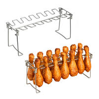 2XHÄHNCHENSCHENKELHALTER - Silberfarben, Metall (34.5/14.5/11.5cm) - Relaxdays