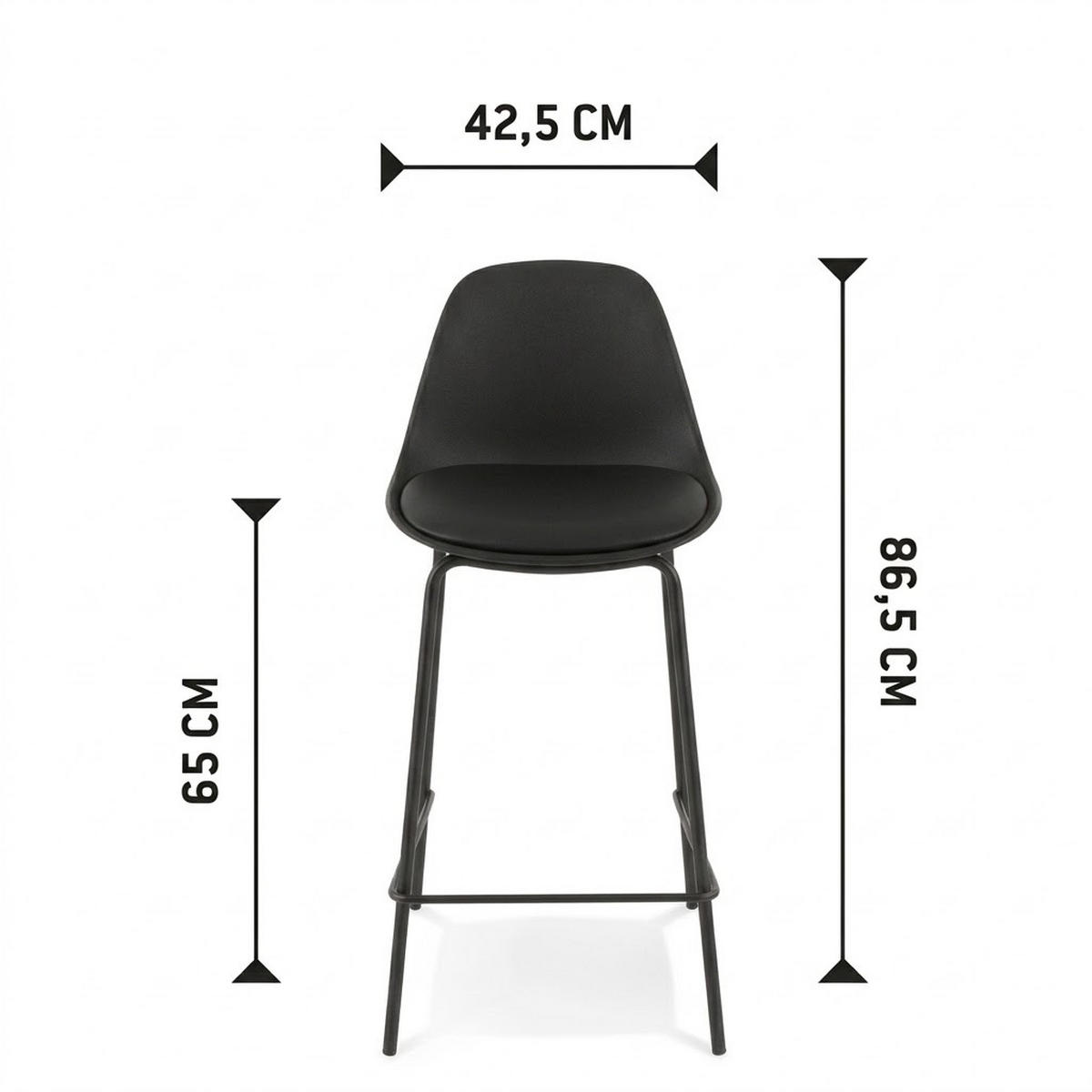 BARHOCKER COOKIE Mini schwarz - Schwarz/Weiß, Metall (41/86/41cm) - Légia Home