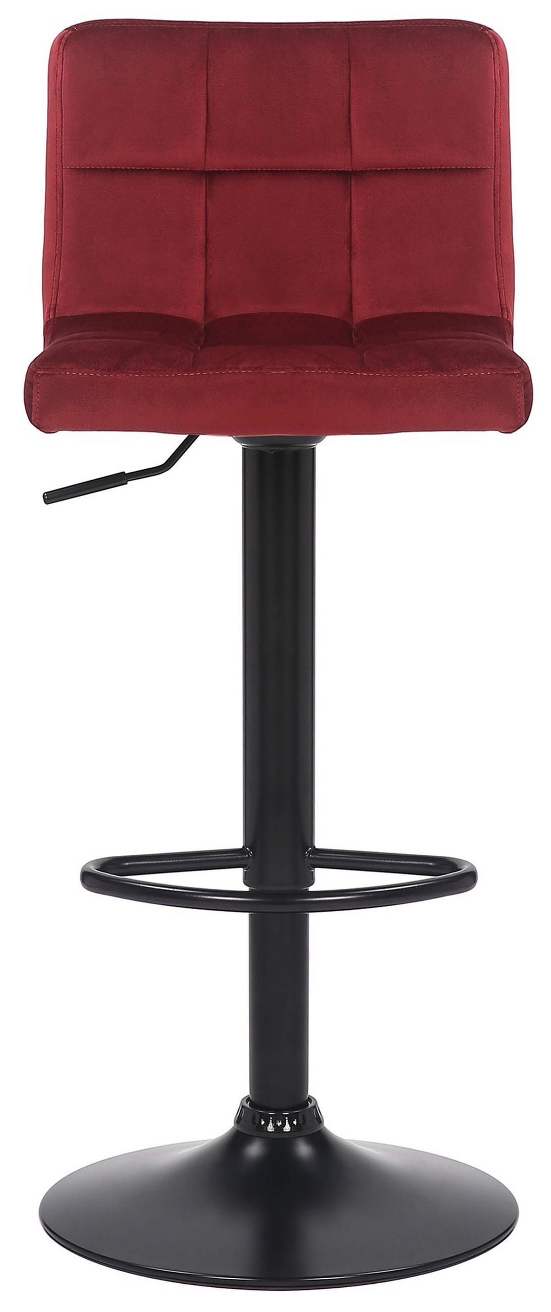 BARHOCKER Samt Rot - Rot/Schwarz, Textil/Metall (40/85/40cm) - CLP