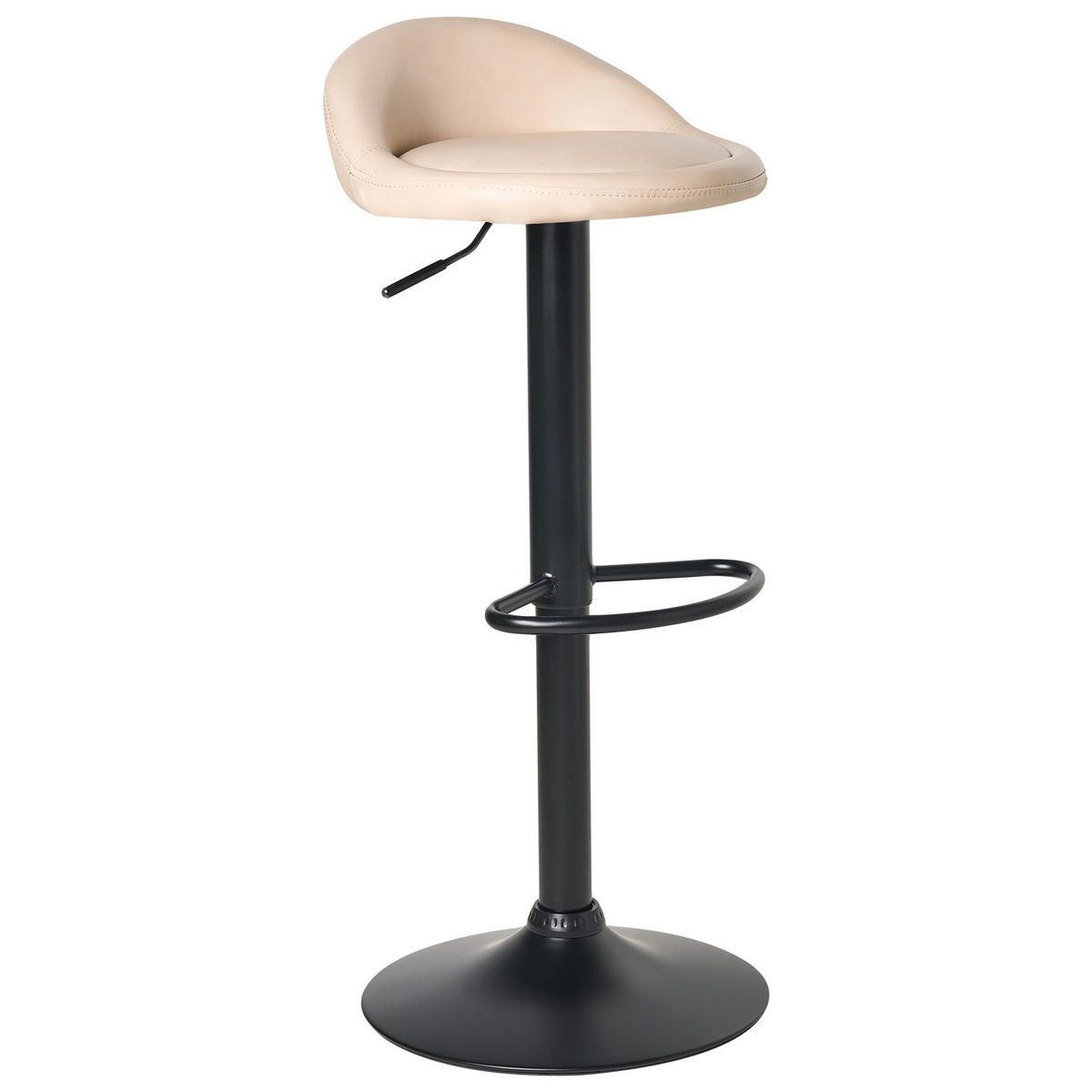 BARHOCKERN 2er-Set Hellbeige Meeder - Beige/Schwarz, Kunststoff (38/69/40cm) - Beliani