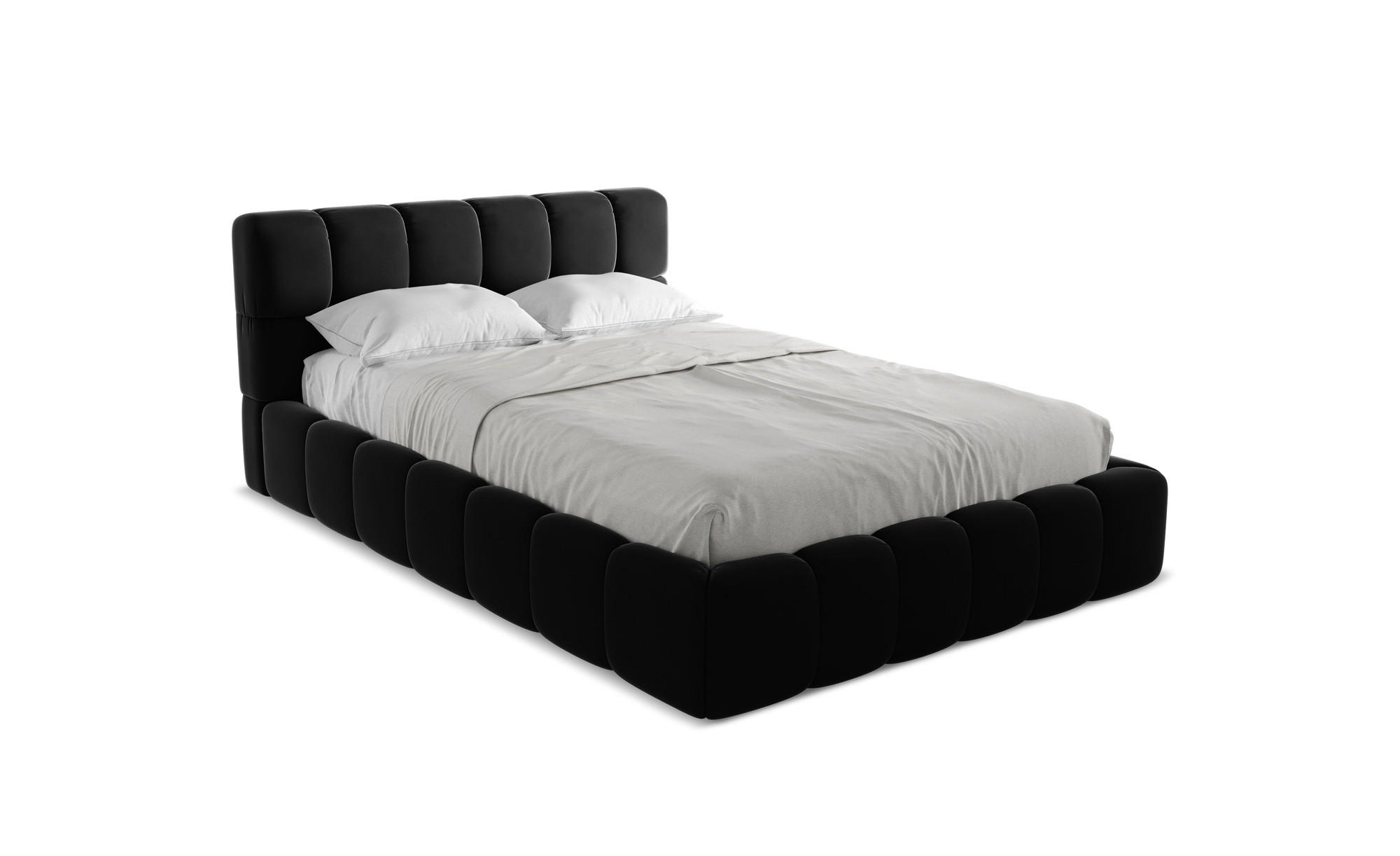 POLSTERBETT mit Bettkasten und Lattenrost 160x228 Schwarz - Schwarz, Kunststoff/Textil (140/200cm) - Makamii