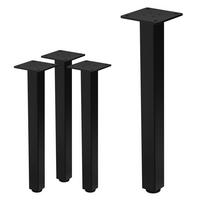 TISCHBEINE 4er Set I-Design H:42 cm Schwarz 4x4 cm - Schwarz, Metall (4/42/4cm) - ML-DESIGN