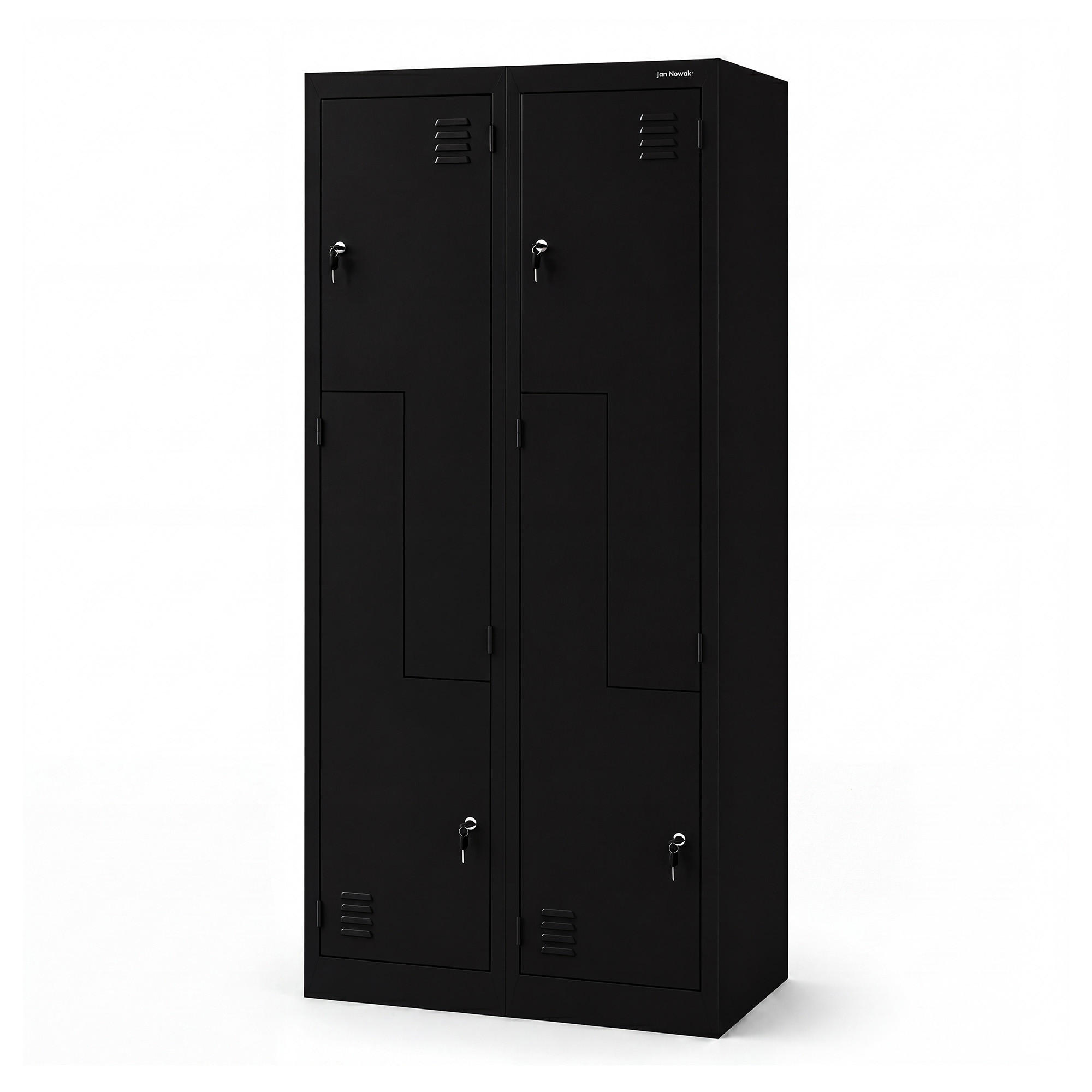 KLEIDERSCHRANK L-Form JULIA 185x80x45 cm - Schwarz, Metall (80/185/45cm) - Jan Nowak