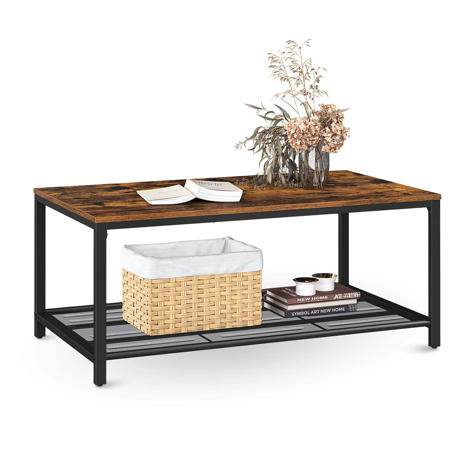 COUCHTISCH Connie - Holzfarben / Metall - 106 x 60 x 45cm - Naturfarben, Holzwerkstoff (106/60/45cm) - holz4home