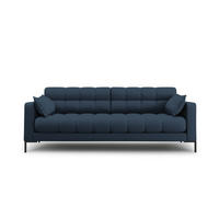 SOFA Mamaia aus strukturiertem Stoff blau 3 Sitzplätze - Blau, Textil (92/75/177cm) - Micadoni