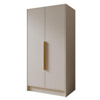 SCHRANK Kaschmir ORTO 100 g Glatt Ohne Spiegel Mit Goldenen Griffen - Ecru/Goldfarben, Holzwerkstoff (102/200/51cm) - Sepro Meble