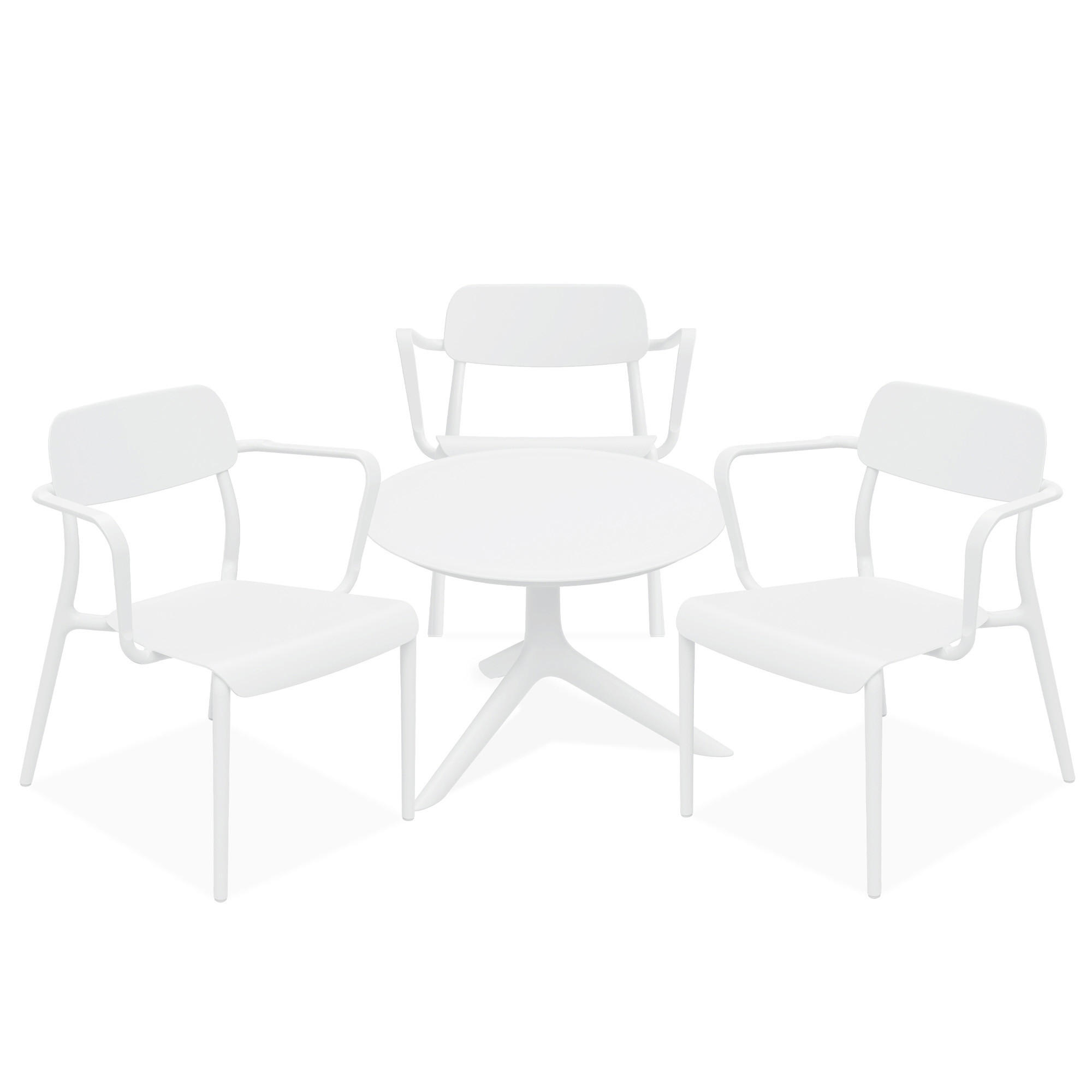 GARTENMÖBEL-SET GALIO, 4-tlg - Weiß, Kunststoff - KONSIMO®