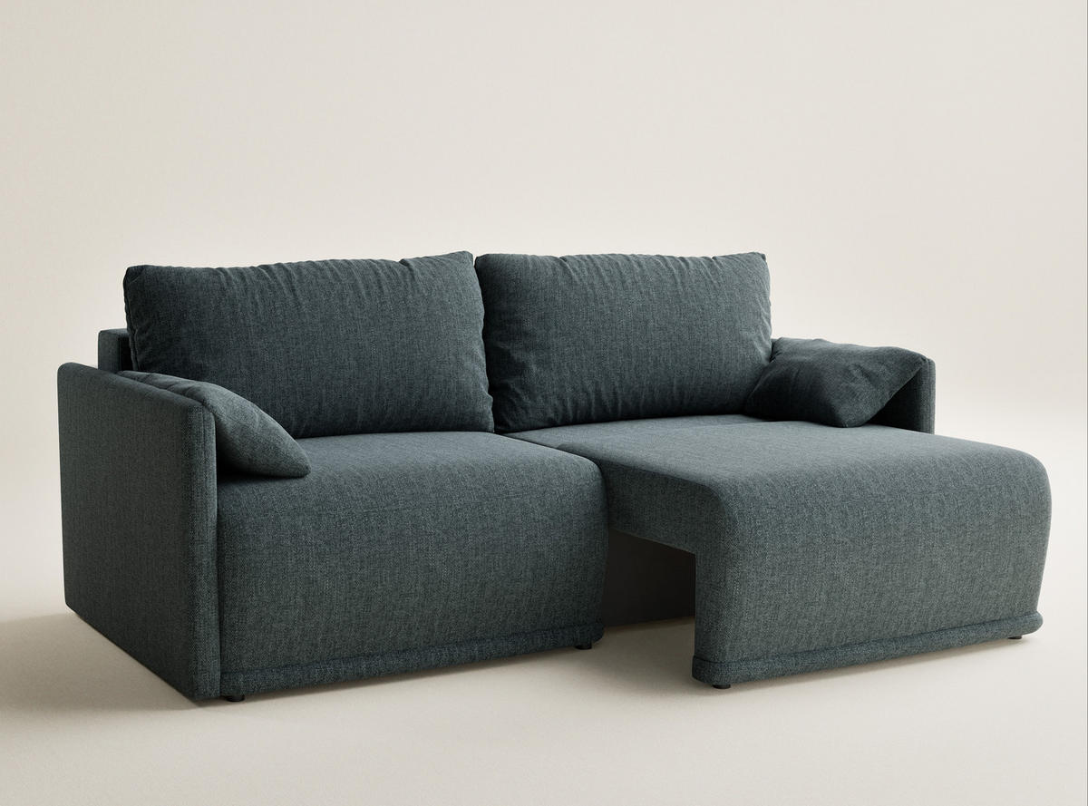 ROZKLÁDACÍ POHOVKA Nappa, textil, modrý - modrá/černá, dřevo/kompozitní dřevo (215/100/193cm) - Maison de Reve