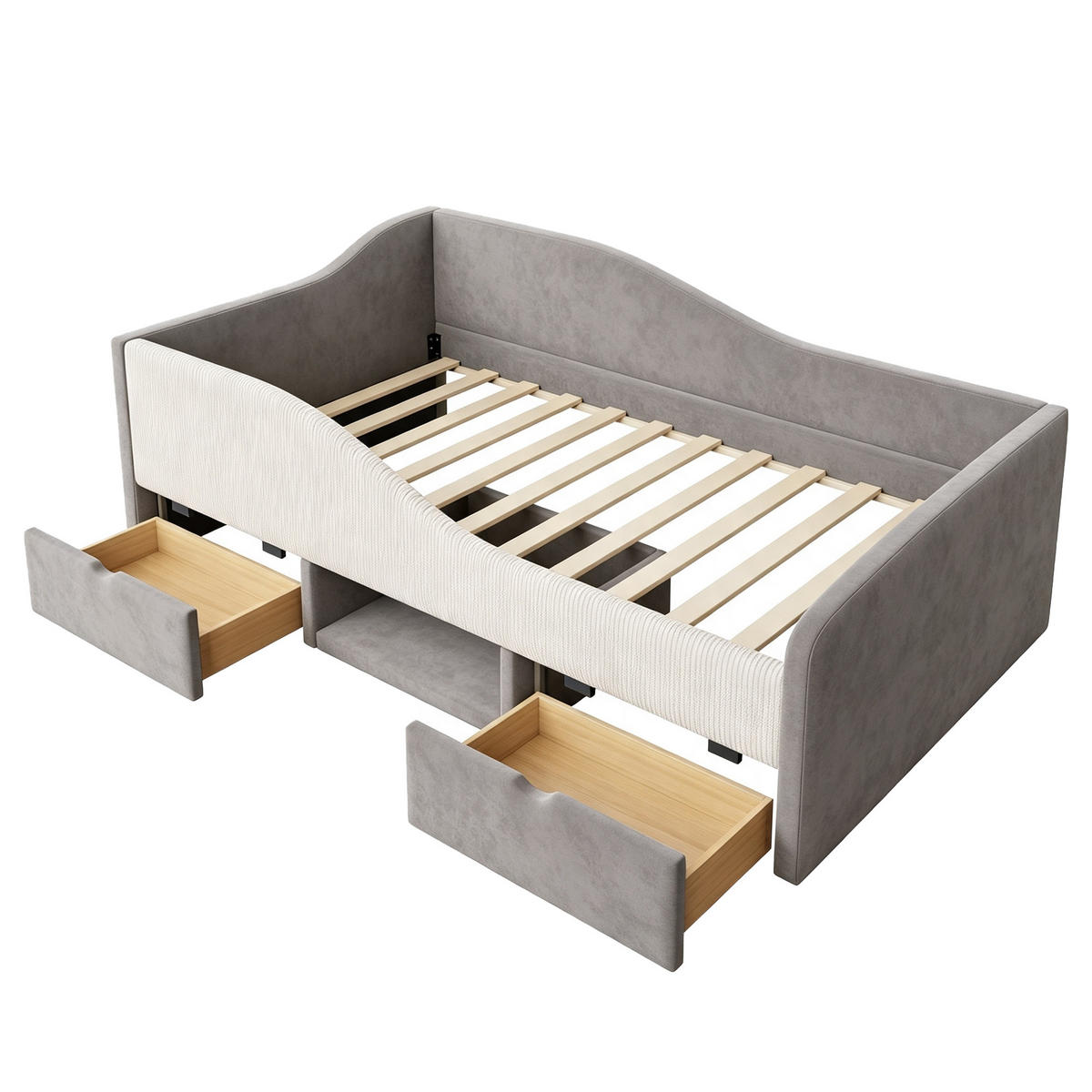 KINDERBETT 90/190 cm Grau - Grau, Textil