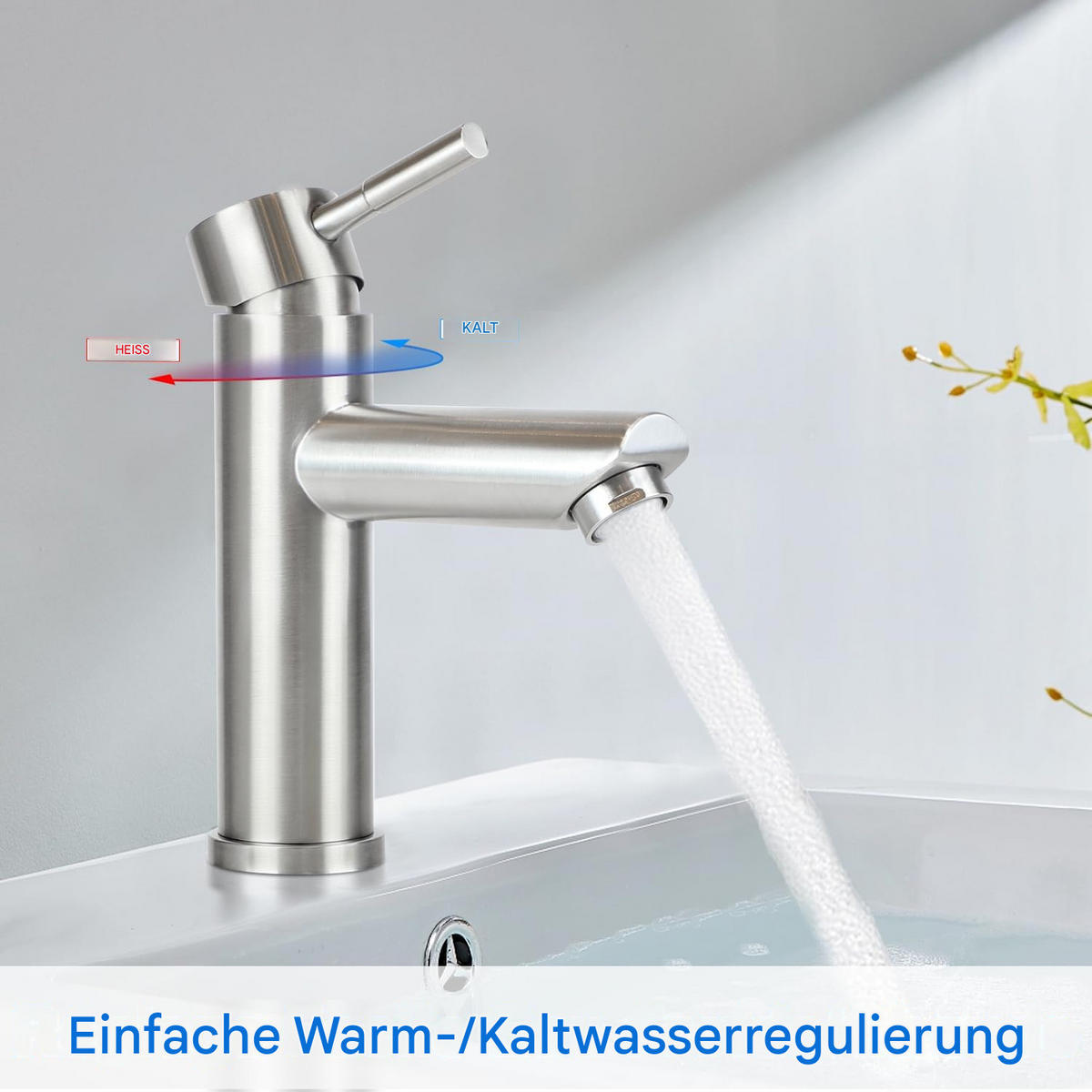 BADEZIMMERARMATUR, 17*16cm,silber - Silberfarben, Metall (29/7/21cm) - Vallsero