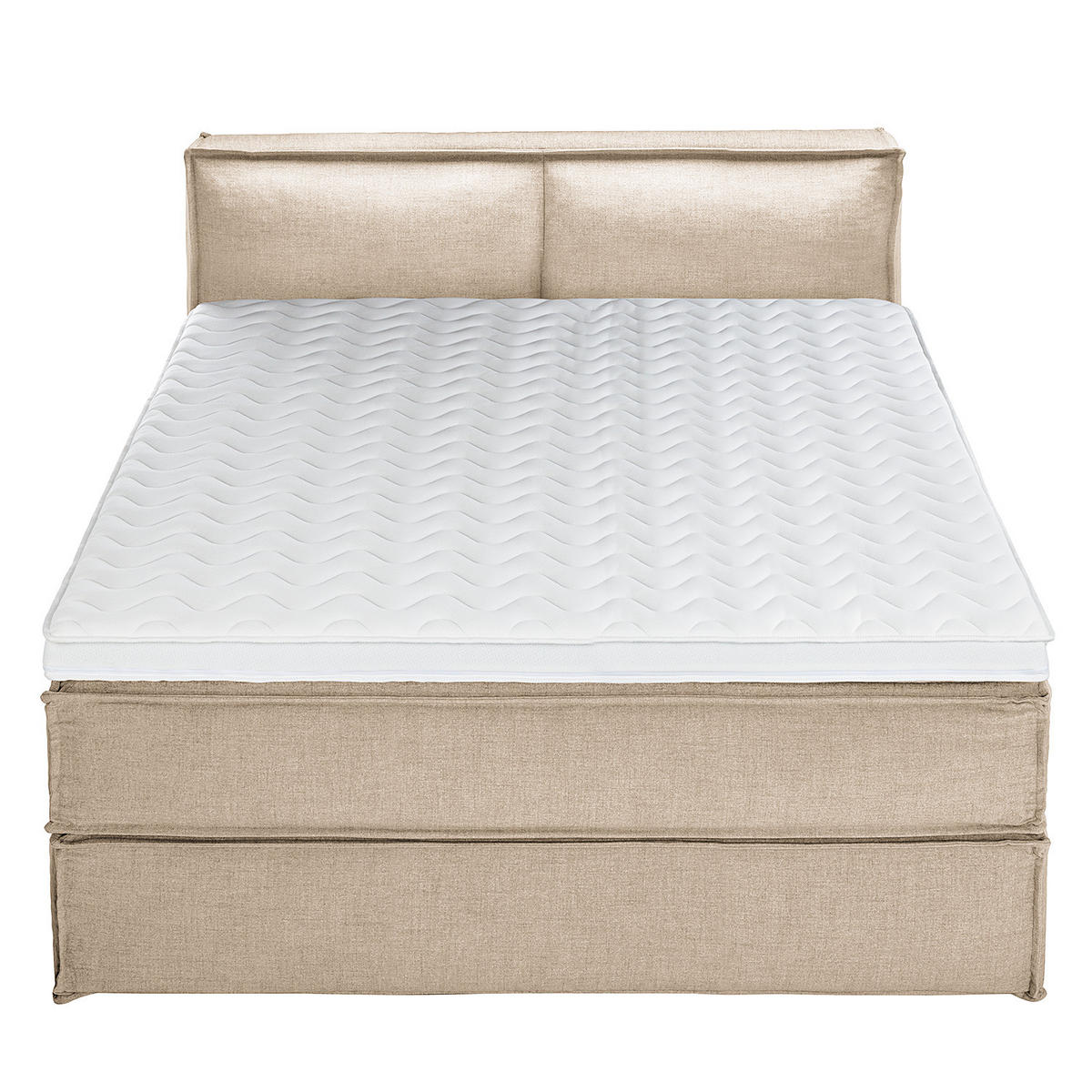 BOXSPRINGBETT mit Kopfteil - Premium - Beige, Textil (160/200cm) - home24