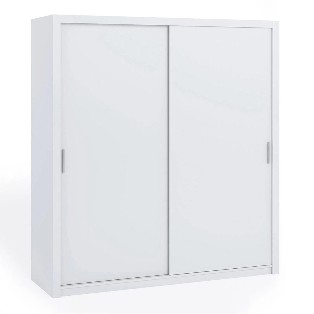 SCHIEBETÜRENSCHRANK Tamiza 200/215/62 2-türig - Silberfarben/Weiß, Holzwerkstoff/Kunststoff (200/215/62cm) - Ravio