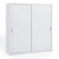SCHIEBETÜRENSCHRANK Tamiza 200/215/62 2-türig - Silberfarben/Weiß, Holzwerkstoff/Kunststoff (200/215/62cm) - Ravio