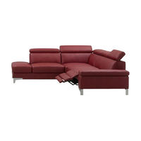 ECKSOFA Talisman Echtleder mit 1 x Relaxfunktion Rot - Rot, Leder/Metall (224/271cm)