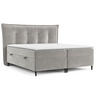 BOXBETT Sinai Grau Beige 180/200 cm mit Taschenmatratze und Topper - Greige/Schwarz, Holz/Holzwerkstoff (180/200cm) - Maison de Reve