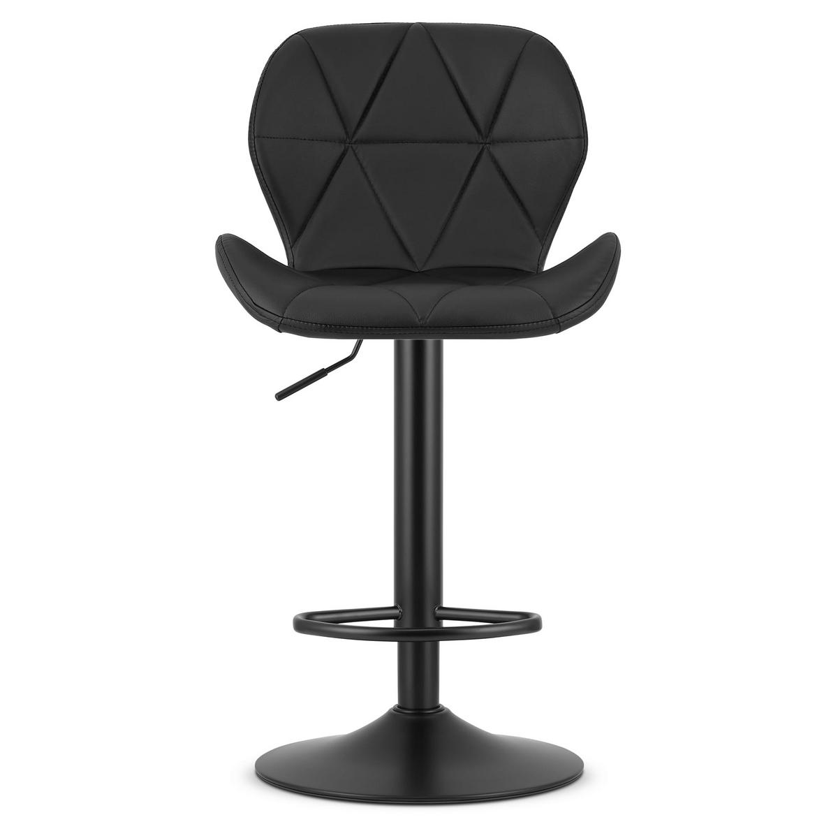 BARHOCKER 2-er Set WEST ECO schwarzer Sitz, schwarze Basis - Schwarz, Leder (46/111/48.5cm) - Valora