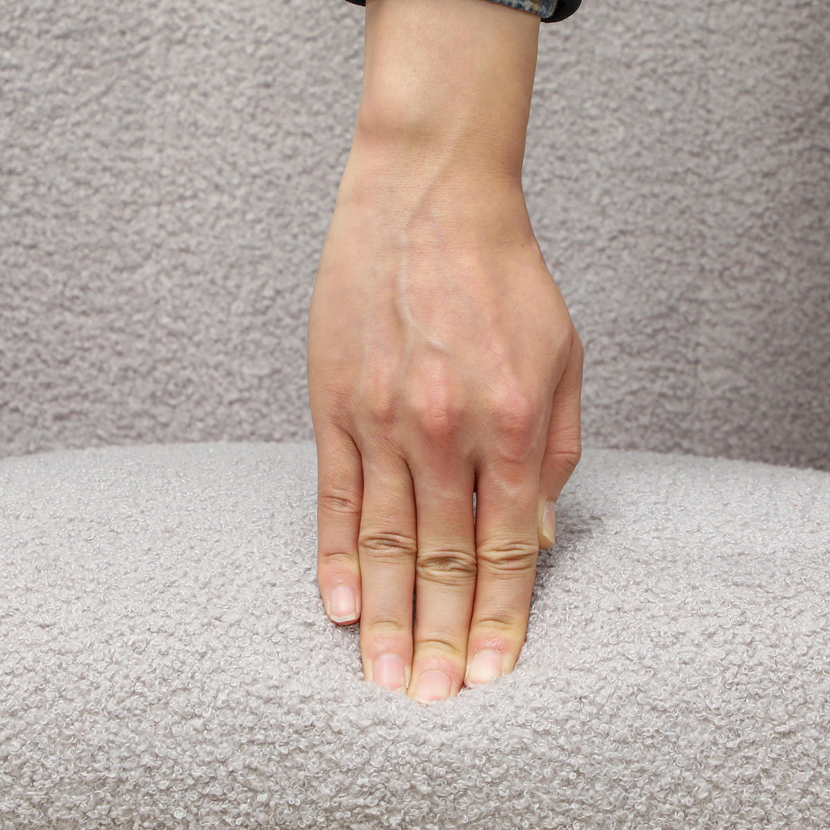 SCHAUKELSTUHL Samt mit Armlehnen 70/94/100 cm Hellgrau - Hellgrau, Textil (70/100/94cm) - Redom