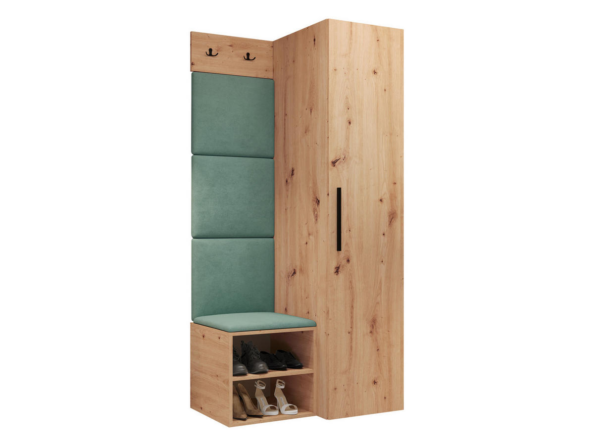 GARDEROBEN-SET Medi III - Schwarz/Eiche Artisan, Holzwerkstoff/Kunststoff (40/191/50cm) - MIRJAN24