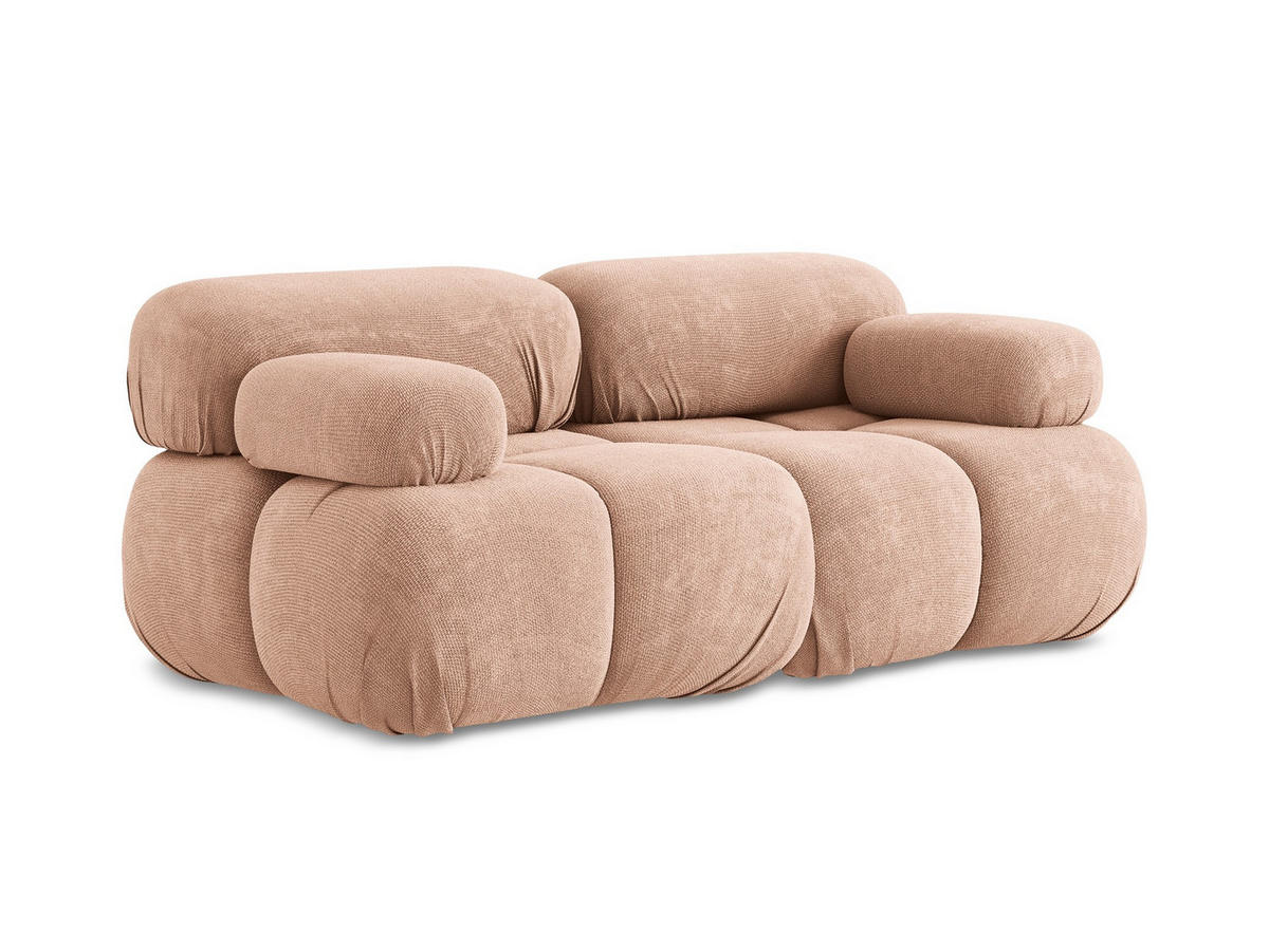 2-SITZER-SOFA Chenille Stoff Pink - Pink/Koralle, Kunststoff/Textil (190/70/96cm) - Makamii