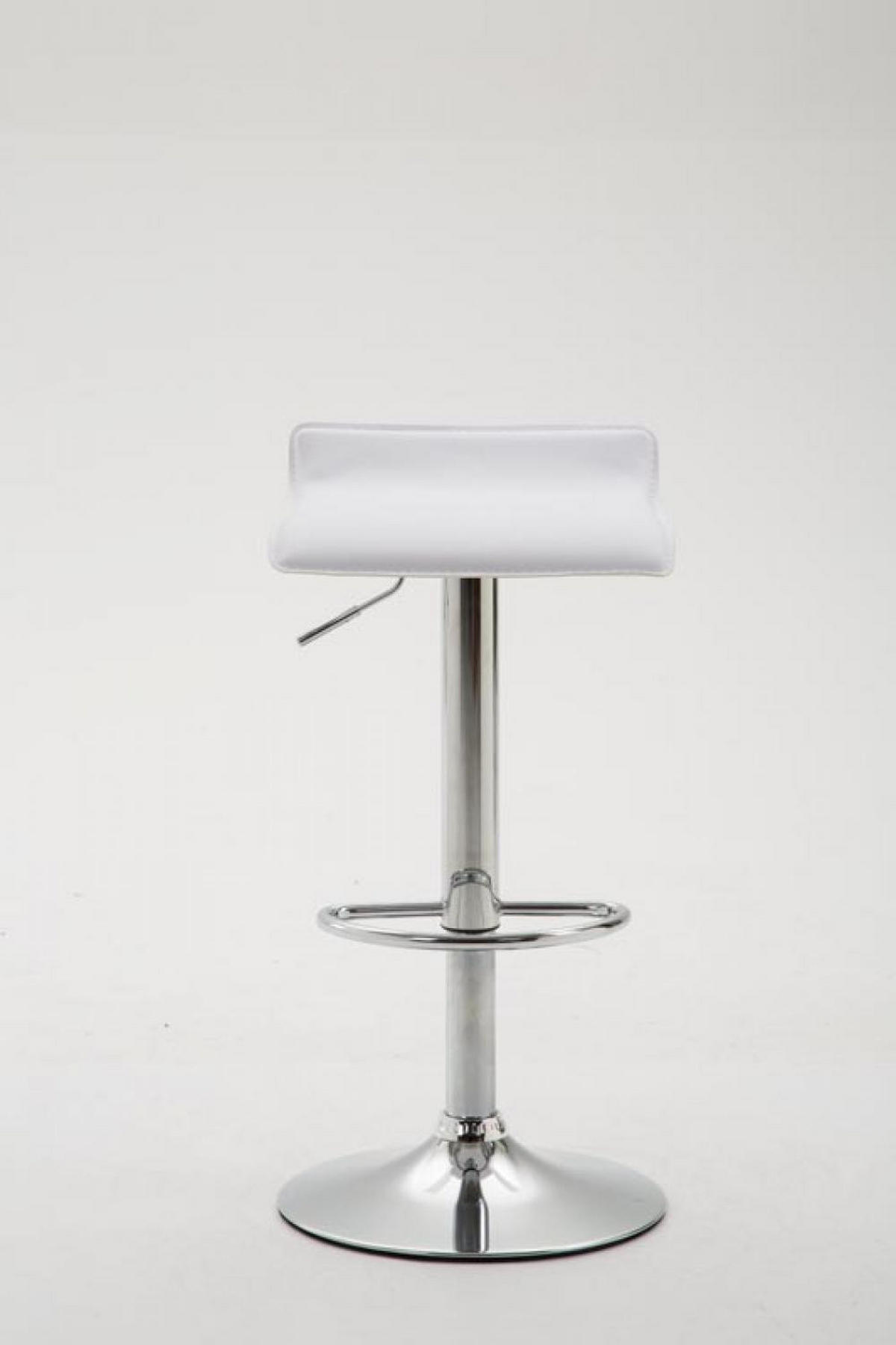 BARHOCKER Lederlook weiß - Chromfarben/Weiß, Textil/Metall (36/63/39cm) - CLP