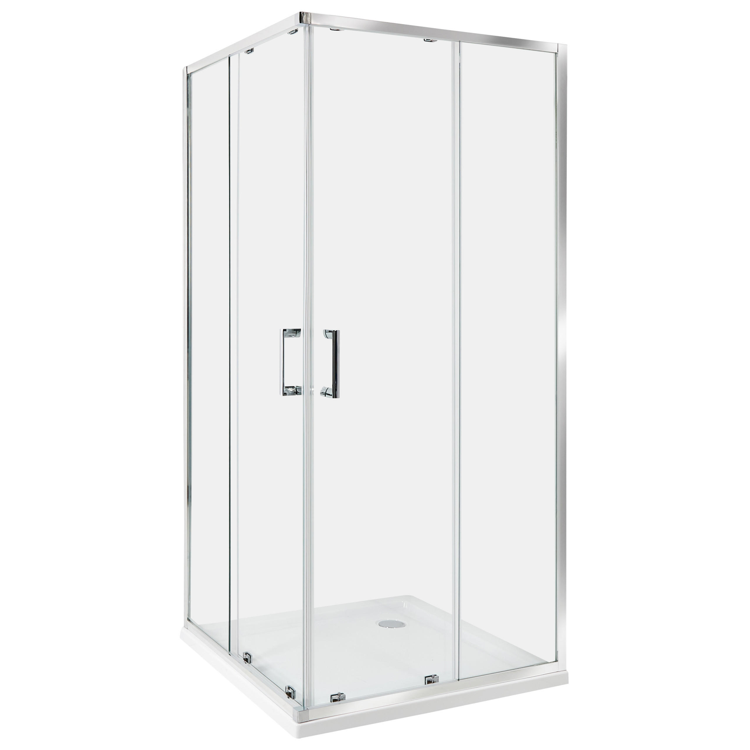 Beliani SPRCHOVÝ KOUT 90/90/185 cm Stříbrný Tela