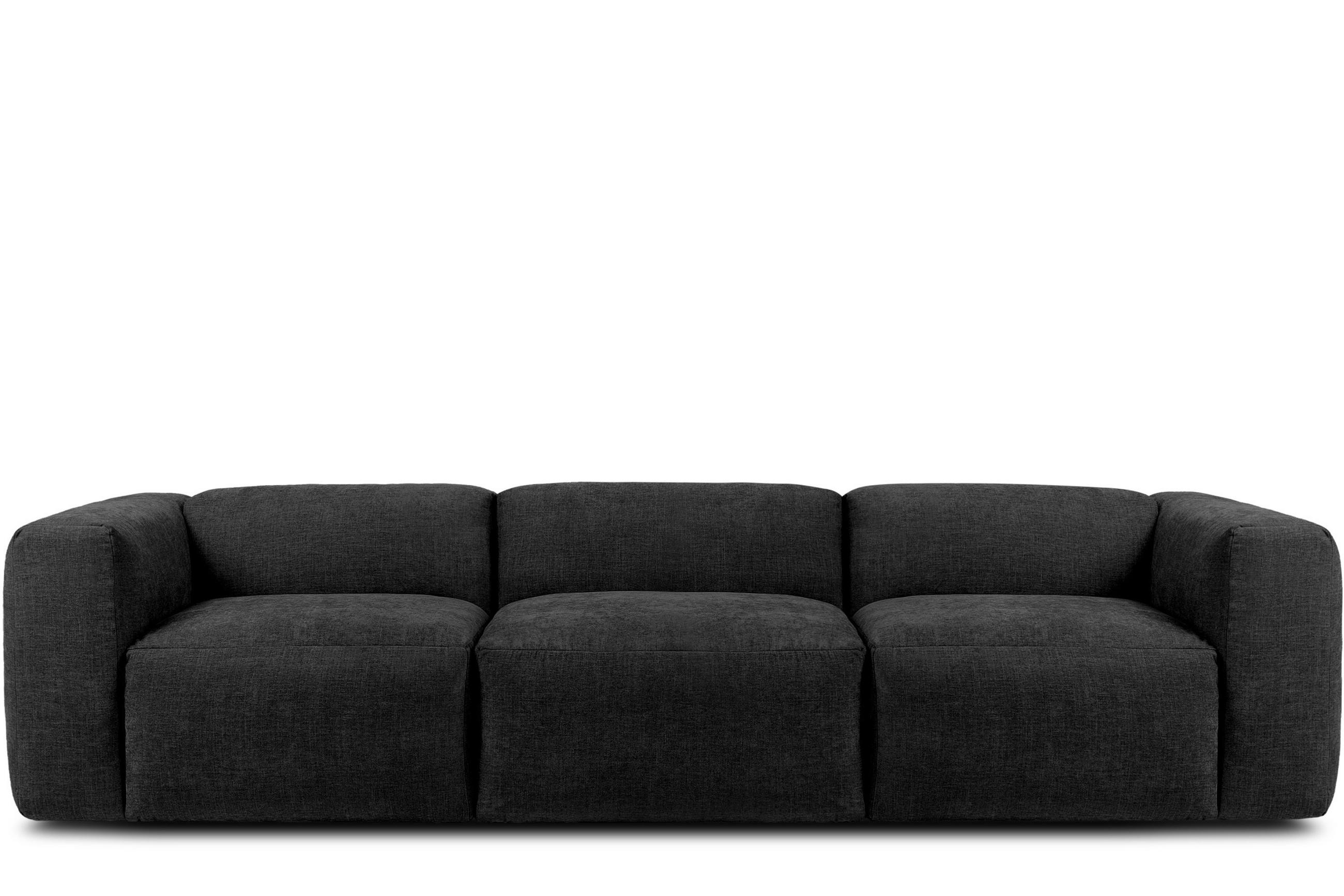 3-SITZER-MODULSOFA BUFFO mit extrem weicher und bequemer Sitzfläche, Gewebestoff, graphit - Graphitfarben, Textil (290/73/96cm) - KONSIMO®