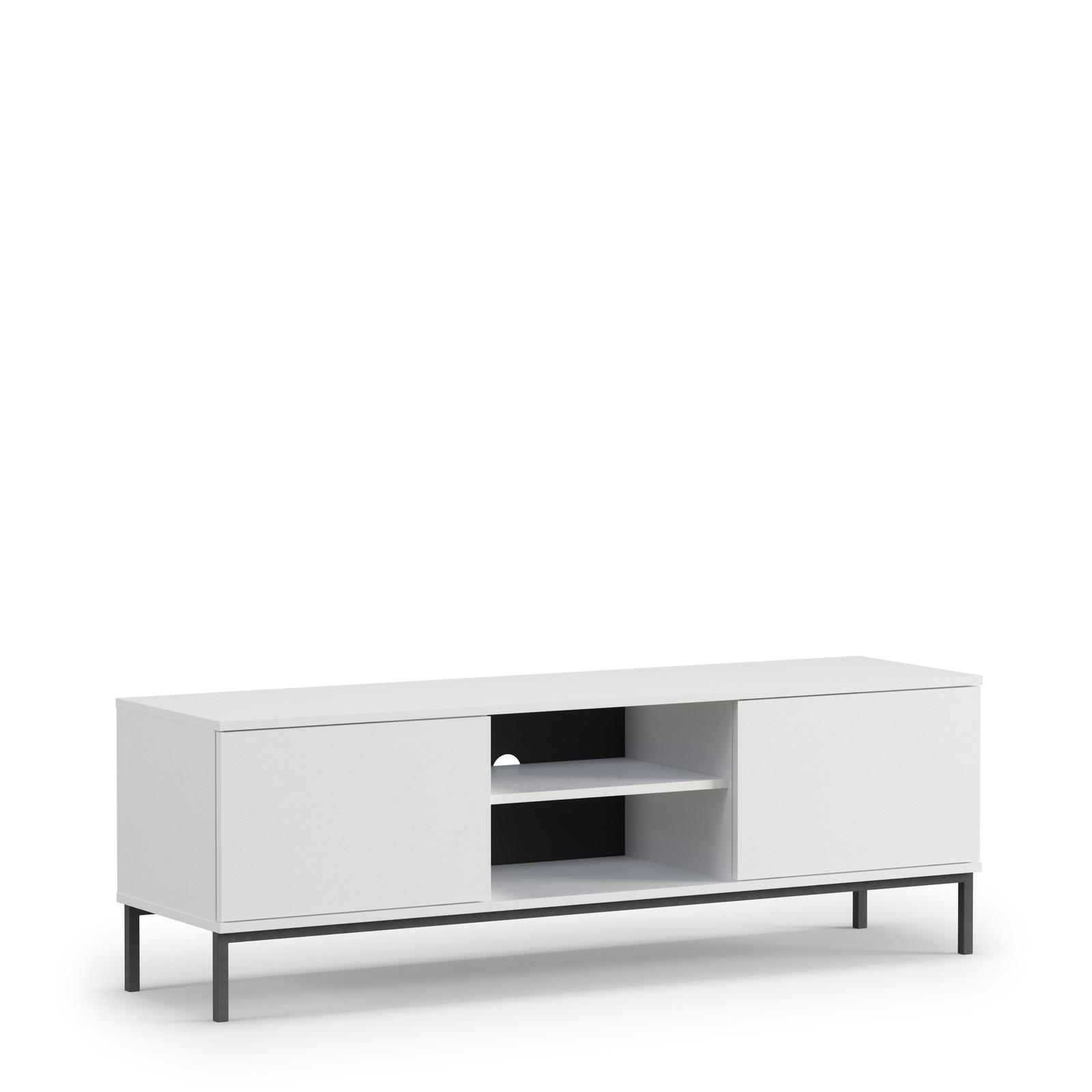 TV-LOWBOAARD Dallas 2D 150 cm Weiß - Schwarz/Weiß, Holzwerkstoff/Metall (150/50/41cm) - Ravio