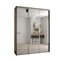 SCHWEBETÜRENSCHRANK 235,2/200/60 3-türig - Silberfarben/Schwarz, Holz/Metall (200/235/60cm) - Abiks Möbel