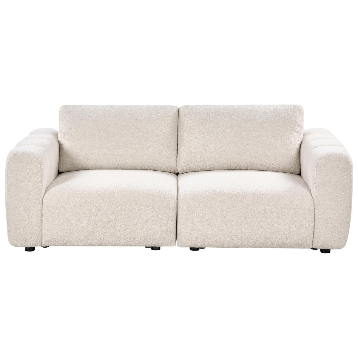 MODULSOFA 2-Sitzer Bouclé Cremeweiß Kivvik - Creme, Textil (204/80/100cm) - Beliani