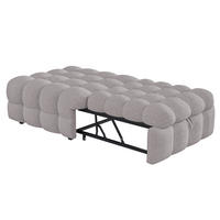 SCHLAFSOFA 2-in-1 aus Teddy-Stoff, ausziehbar, 183/76/42 cm, Grau - Grau, Textil (76/42/183cm) - Redom