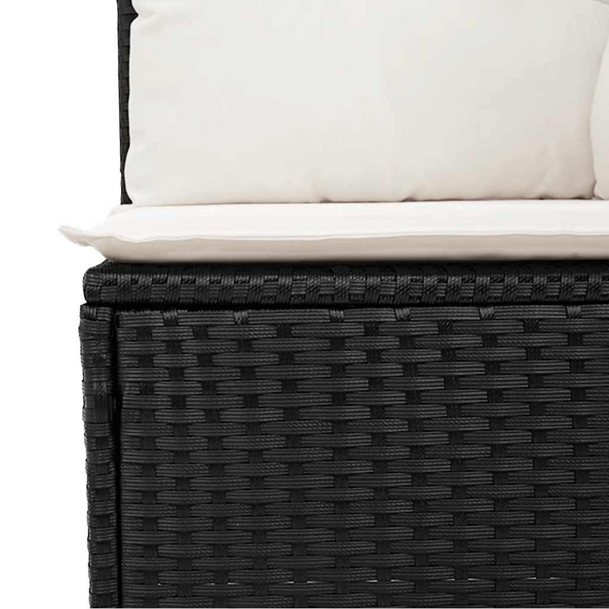GARTEN-SOFAGARNITUR 4Er Set Mit Kissen Schwarz Poly Rattan - Schwarz, Kunststoff - vidaXL