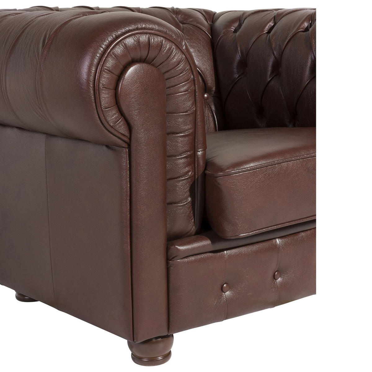 SESSEL Kalea Bezug Wischleder Buche nussbaum dunkel / braun - Braun, Leder (110/76/98cm) - 58aufmkessel