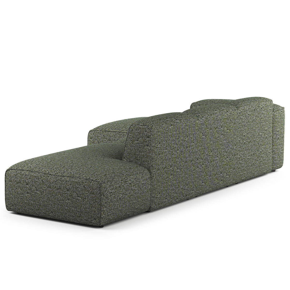 ECKSOFA mit Chaiselongue - Schwarz/Grün, Kunststoff/Textil (290/173cm) - home24