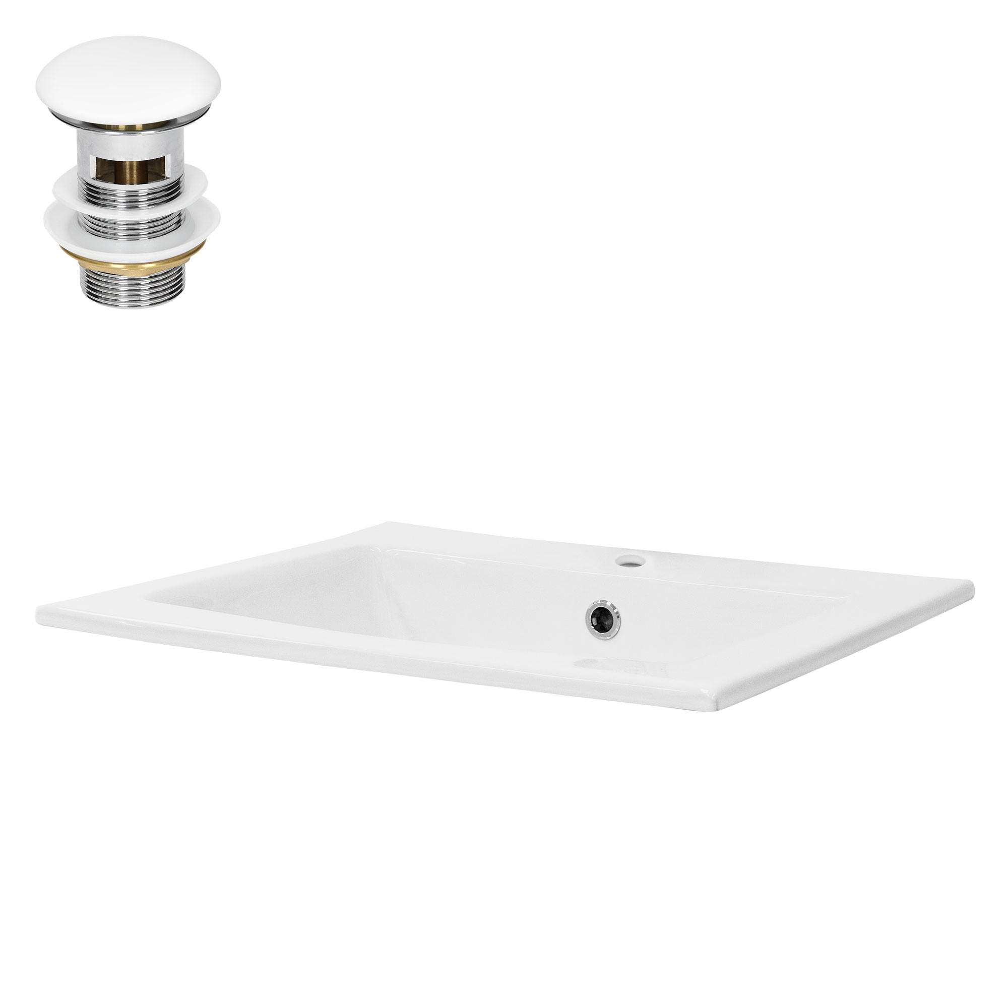 WASCHBECKEN - Weiß, Keramik (45/21/52.5cm) - ML-DESIGN