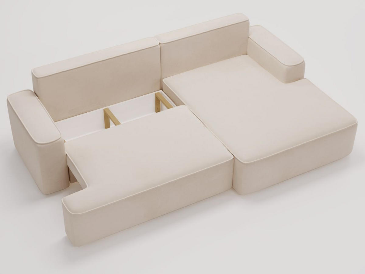 ECKSOFA California Beige Rechts - Beige, Holz/Textil (270/165cm) - Graingold