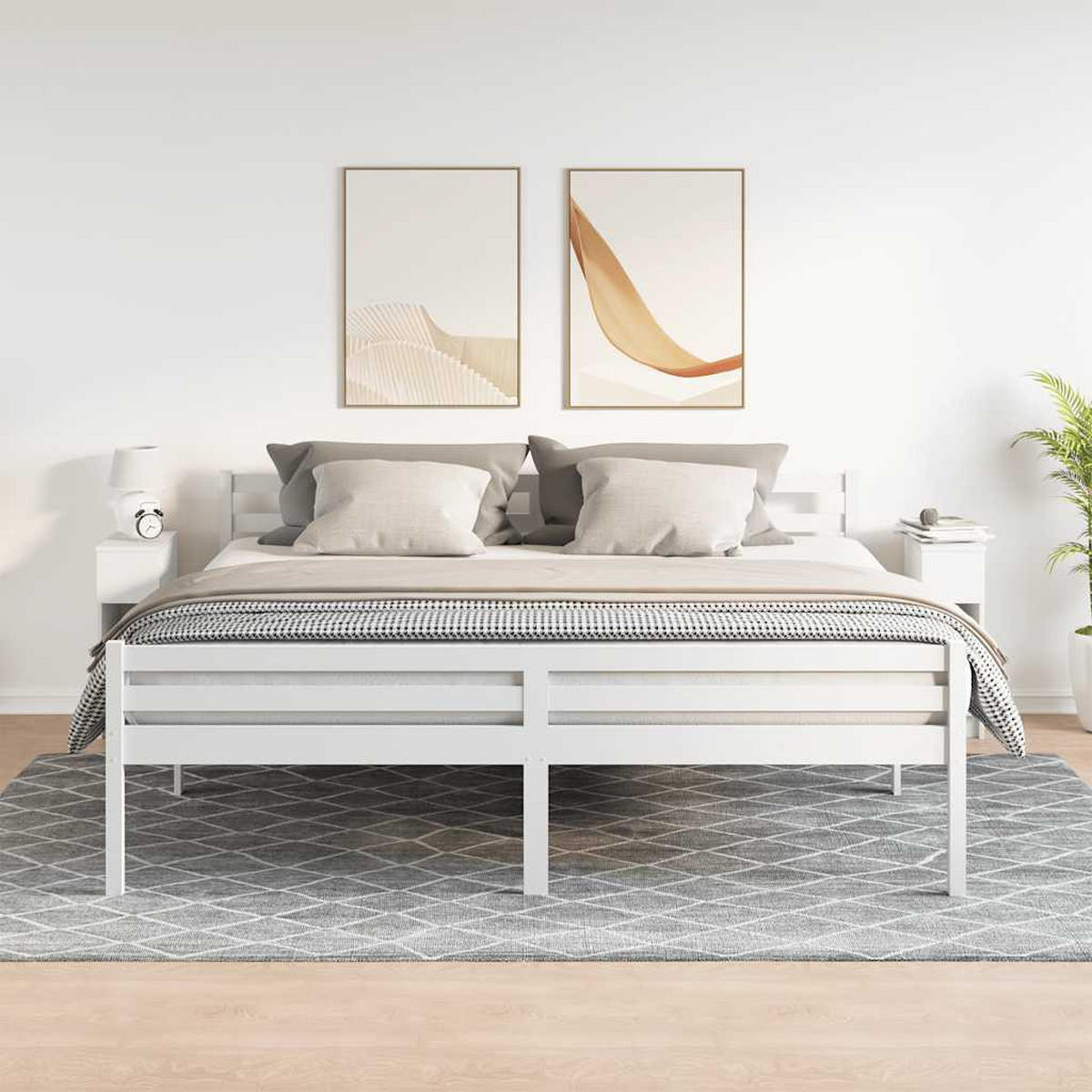 NACHTTISCH 2 Stk. mit Schublade 20/36/60 cm in Weiß - Weiß, Holz (20/60/36cm) - vidaXL