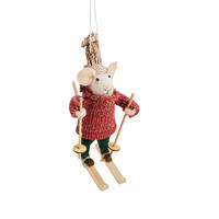 WEIHNACHTSDEKO Hängend MOUSISKATE, 13 x 8 cm, Rot, Christbaumschmuck, Weihnachtsbaumdekoration, Christmas, Xmas - Rot, Textil (8/13/8cm) - home&you