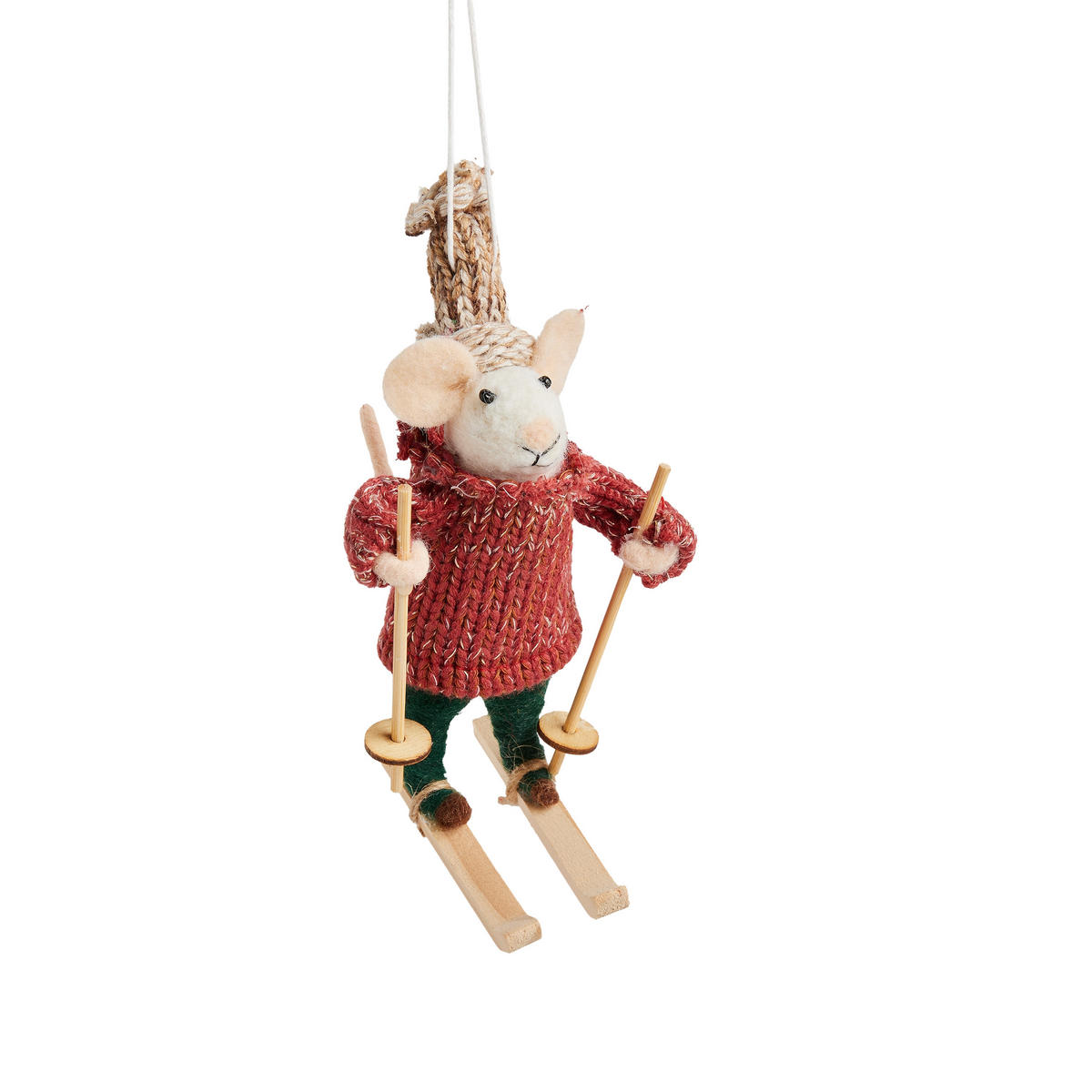 WEIHNACHTSDEKO Hängend MOUSISKATE, 13 x 8 cm, Rot, Christbaumschmuck, Weihnachtsbaumdekoration, Christmas, Xmas - Rot, Textil (8/13/8cm) - home&you