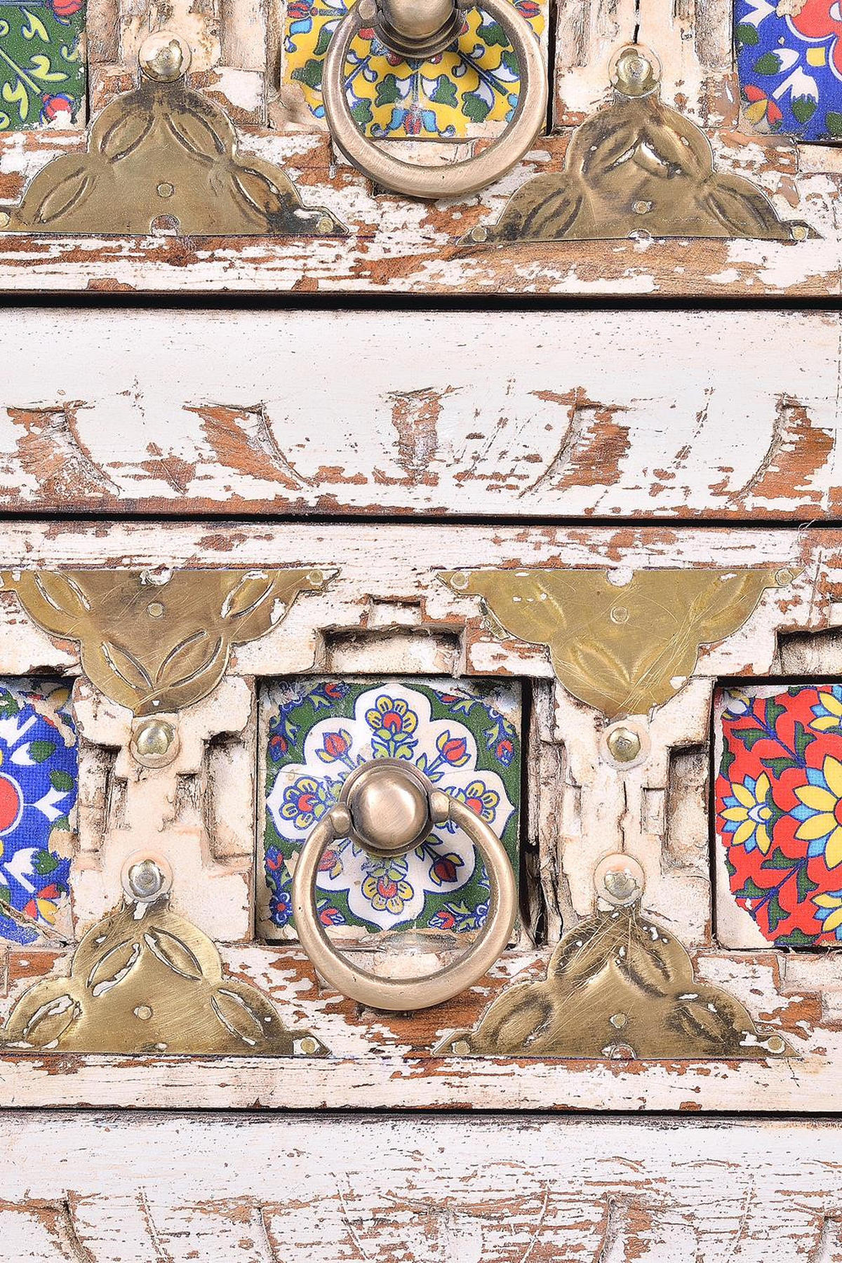 NACHTTISCH aus Mangoholz und Details aus Keramik - Perlmutt, Holz (35/60/45cm) - Giner y Colomer