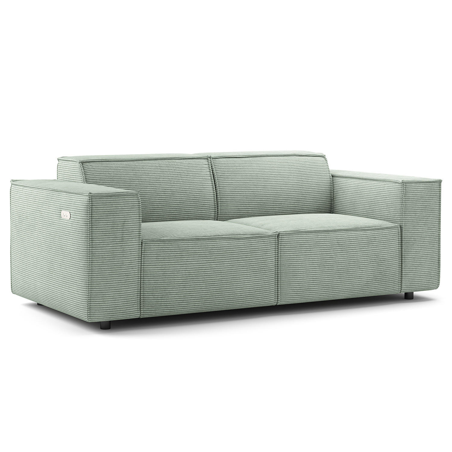 2-SITZER SOFA - Schwarz/Mintgrün, Kunststoff/Textil (189/70/96cm) - home24