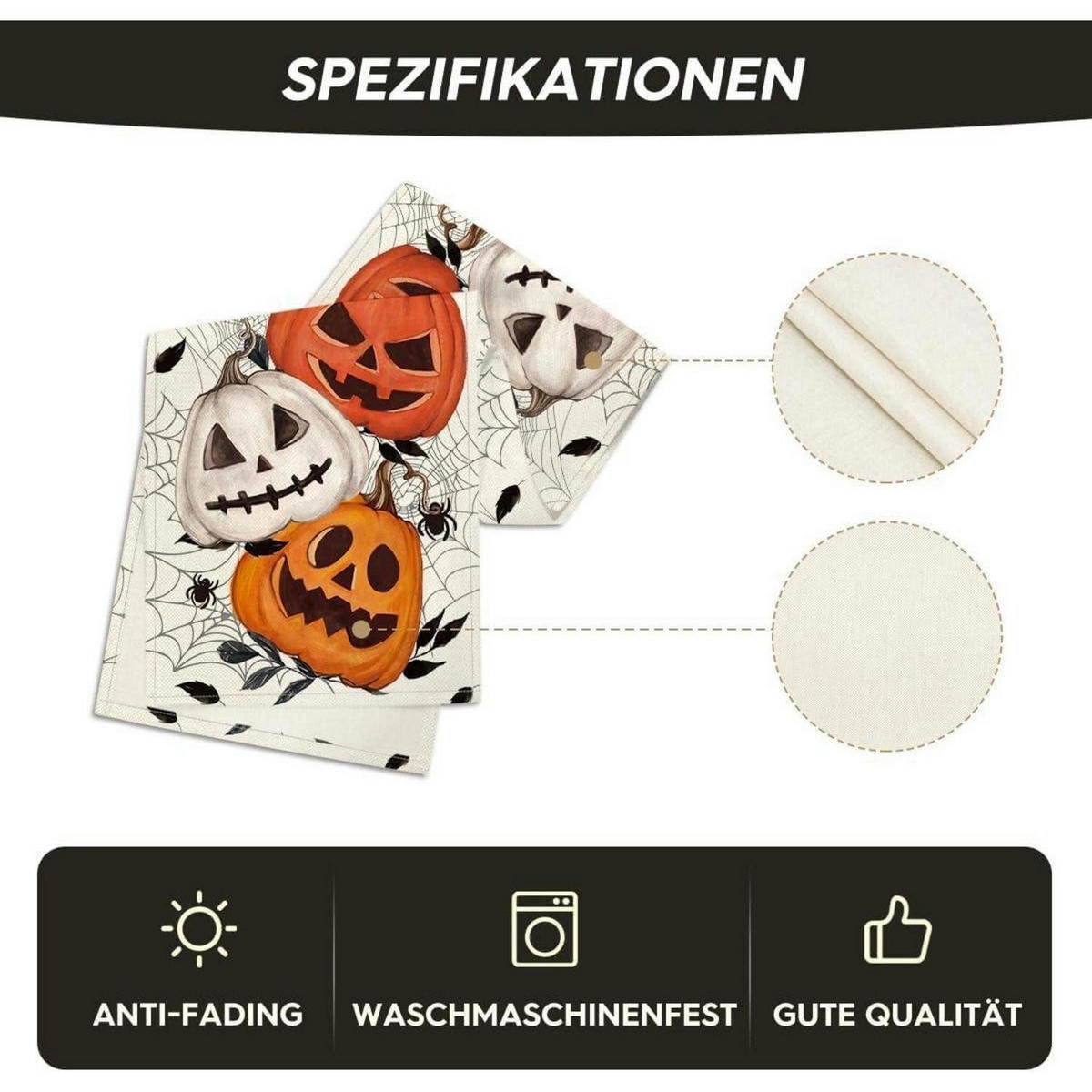 TISCHLÄUFER Halloween Kürbisse Spinnennetz 40 x 140 cm - Multicolor, Textil (140/40/1.5cm)