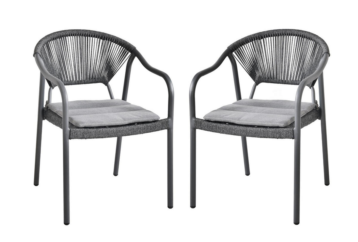 GARTEN-SITZGRUPPE Leila XX 5-teilig Gartenmöbel-Set - Anthrazit, Holz - DELUKE