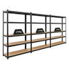 SCHWERLASTREGAL Ragnar 3er-Set mit 3x 180x120x40 cm Fachlast 175 kg Schwarz - Schwarz, Metall (360/180/40cm) - PROREGAL